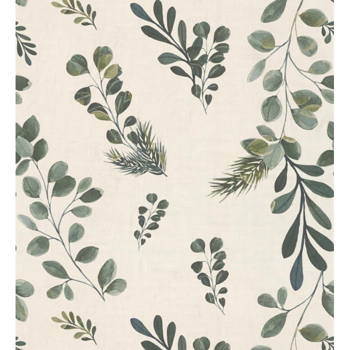 Papel pintado ramas eucalipto en acuarela fondo crema - Sylvan Blended 684643