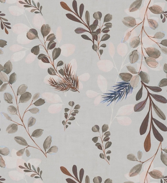Papel pintado ramas eucalipto en acuarela fondo gris - Sylvan Blended 684644