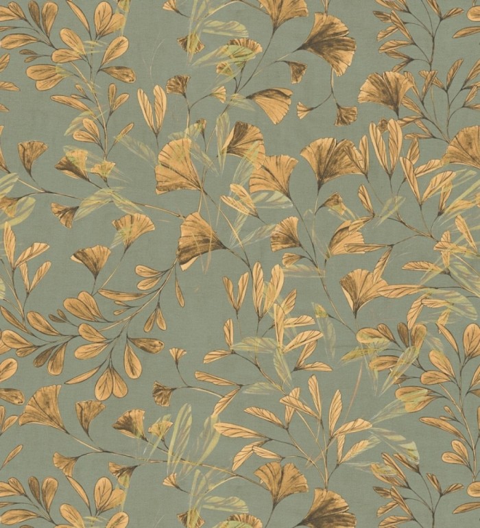 Papel pintado botánico hojas ginkgo vintage - Biloba Light 684647
