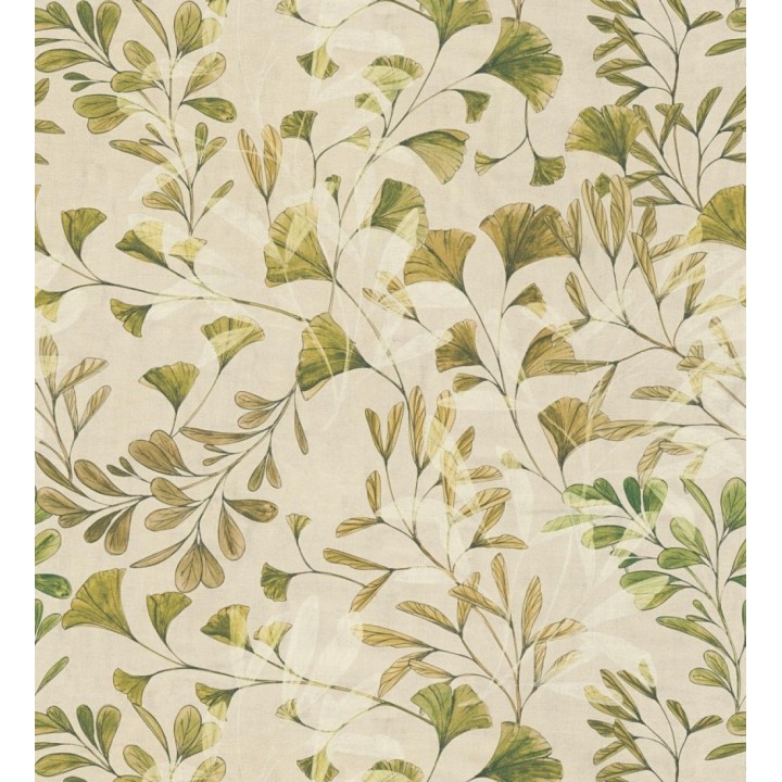 Papel pintado botánico hojas ginkgo vintage - Biloba Light 684649