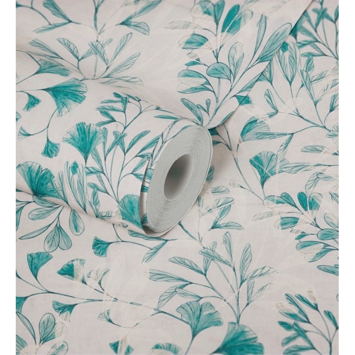 Papel pintado botánico hojas ginkgo vintage - Biloba Light 684650