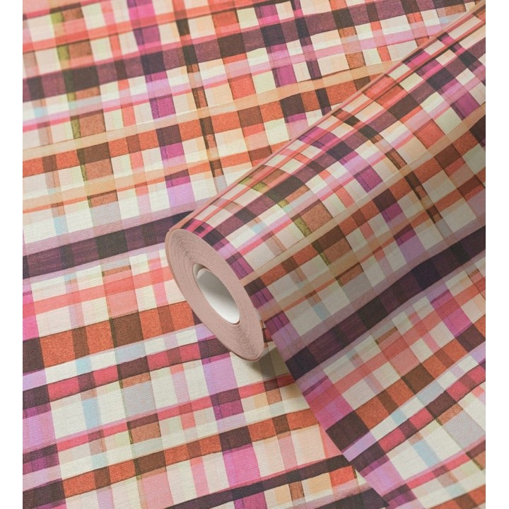 Papel pintado cuadros difuminados pincelada teal - Tinted Weave 684651