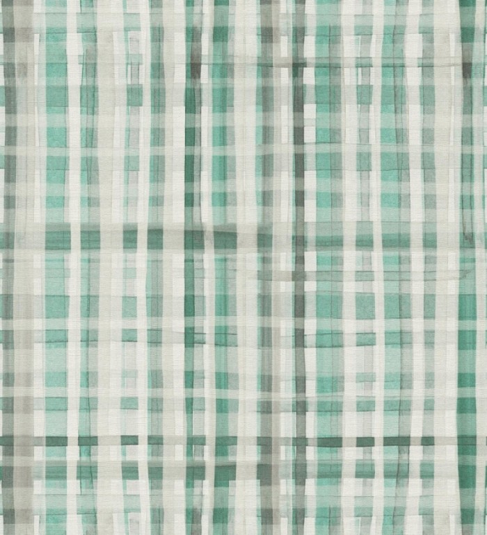 Papel pintado cuadros difuminados pincelada teal - Tinted Weave 684653