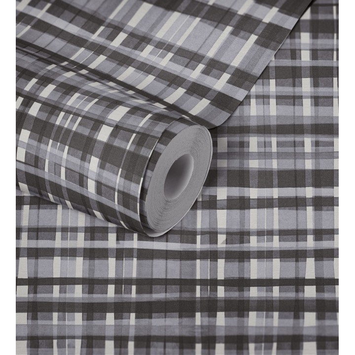 Papel pintado cuadros difuminados pincelada teal - Tinted Weave 684654