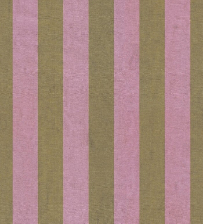 Papel pintado de rayas textiles oro y rosa desgastadas - Kalinoa Stripe 684657