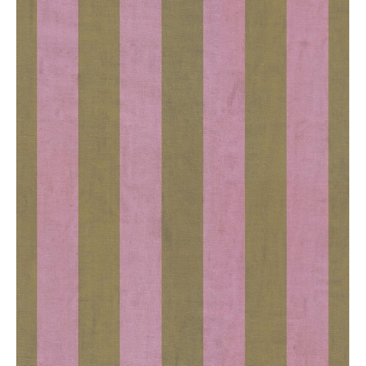 Papel pintado de rayas textiles oro y rosa desgastadas - Kalinoa Stripe 684657