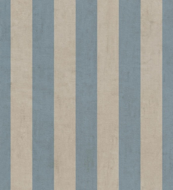Papel pintado de rayas textiles azul cielo desgastadas - Kalinoa Stripe 684659