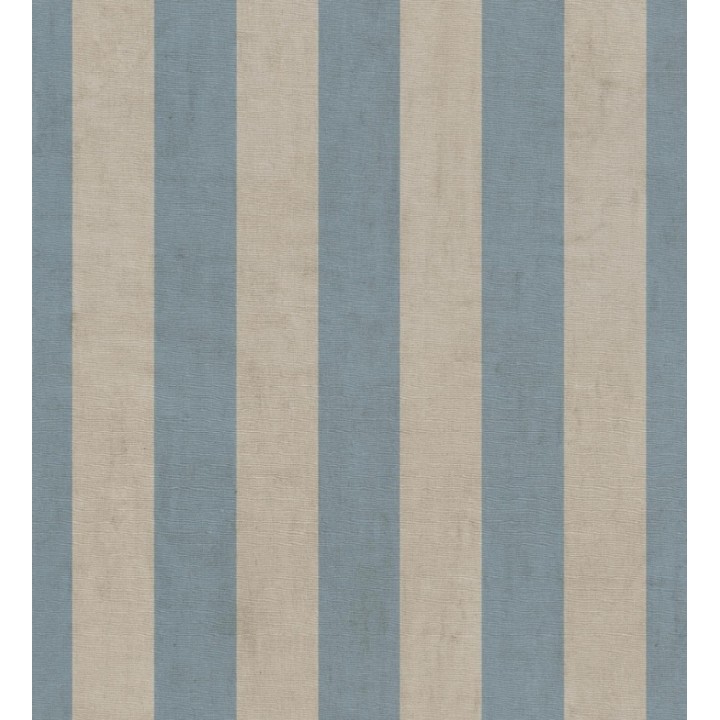 Papel pintado de rayas textiles azul cielo desgastadas - Kalinoa Stripe 684659