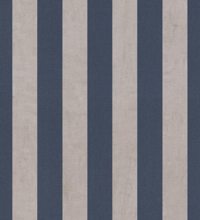 Papel pintado de rayas textiles azul desgastadas - Kalinoa Stripe 684661