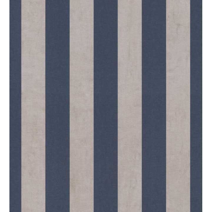 Papel pintado de rayas textiles azul desgastadas - Kalinoa Stripe 684661