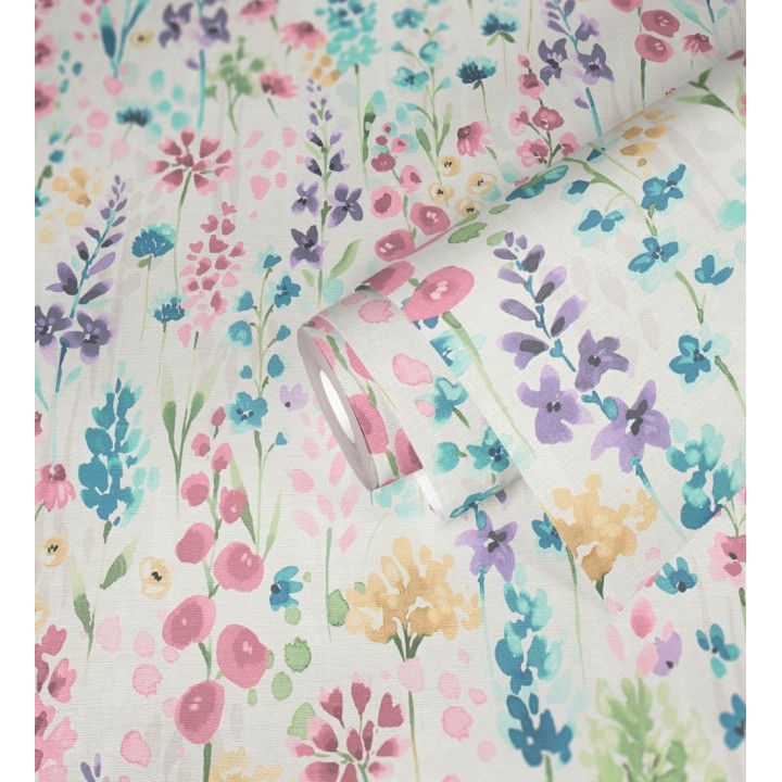 Papel pintado jardín botánico en acuarela texturizado - Vera Meadow 684662