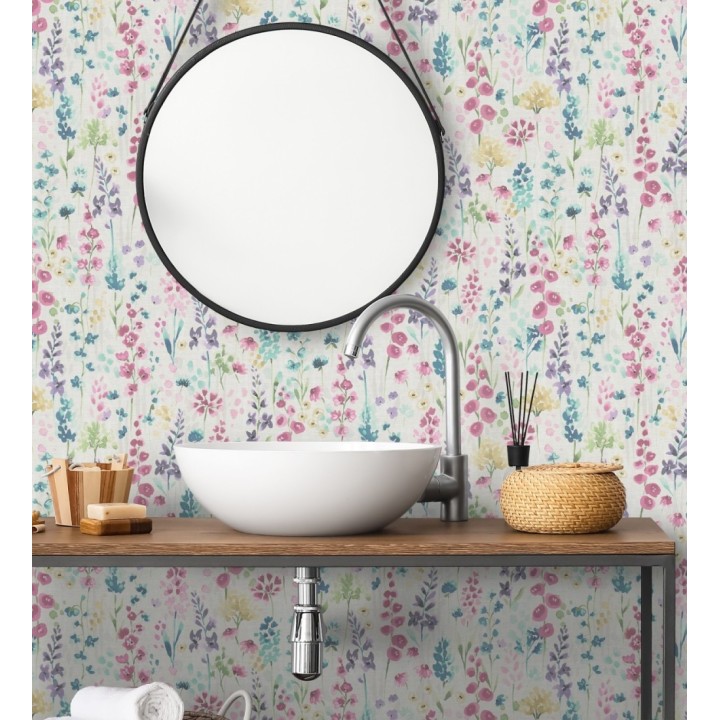 Papel pintado jardín botánico en acuarela texturizado - Vera Meadow 684662