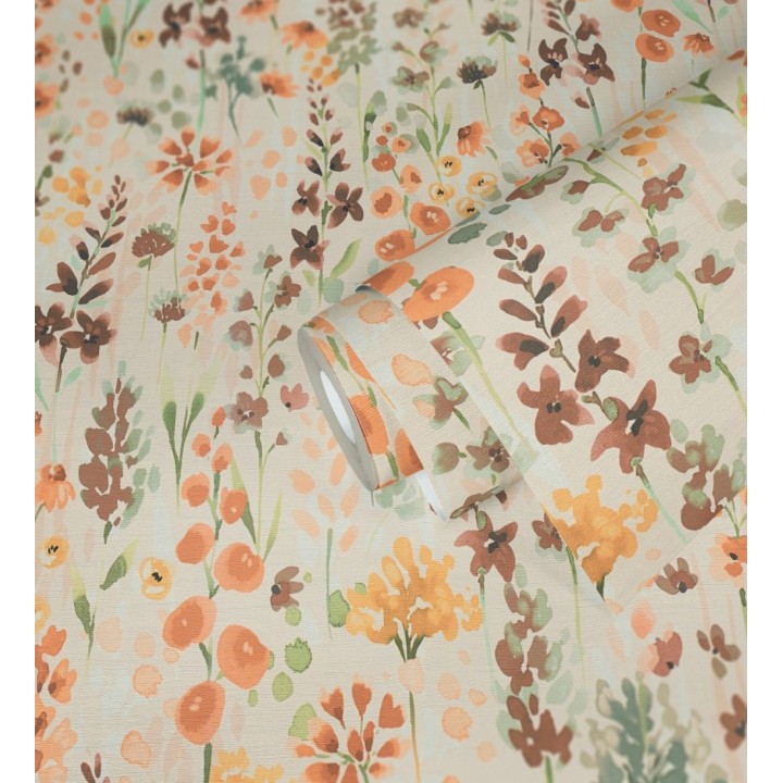 Papel pintado jardín botánico en acuarela texturizado - Vera Meadow 684663