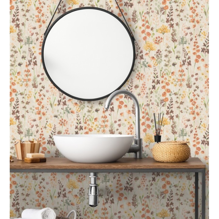 Papel pintado jardín botánico en acuarela texturizado - Vera Meadow 684663