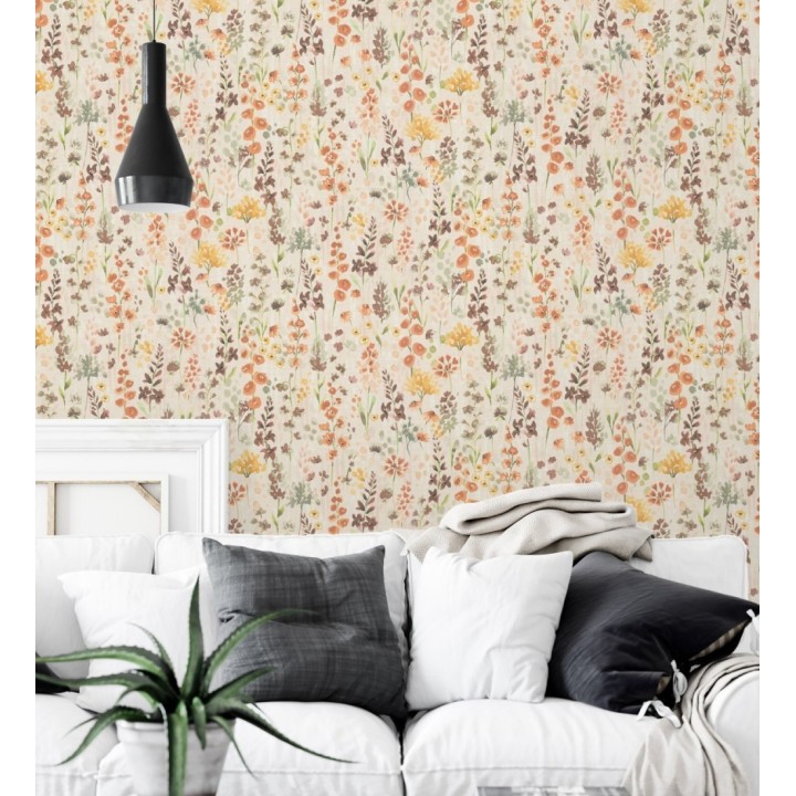 Papel pintado jardín botánico en acuarela texturizado - Vera Meadow 684663