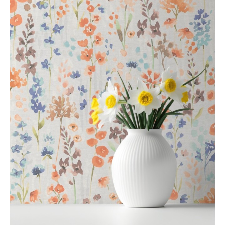 Papel pintado jardín botánico en acuarela texturizado - Vera Meadow 684664