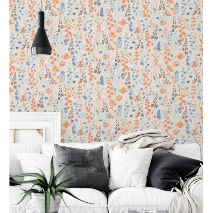 Papel pintado jardín botánico en acuarela texturizado - Vera Meadow 684664