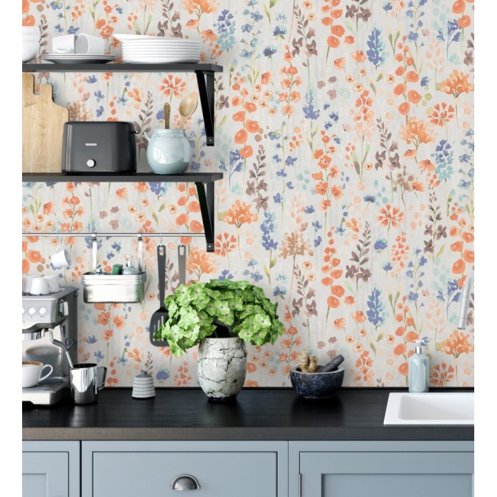 Papel pintado jardín botánico en acuarela texturizado - Vera Meadow 684664