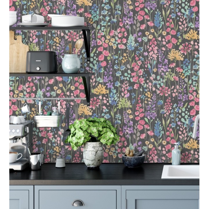 Papel pintado jardín botánico en acuarela texturizado - Vera Meadow 684665