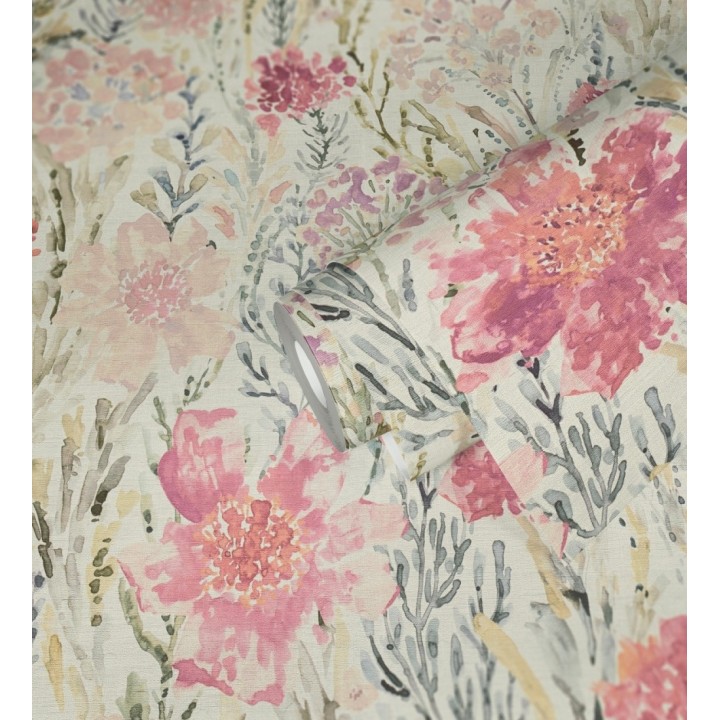 Papel pintado flores silvestres rosa y magenta - Bellerose Atellier 684670