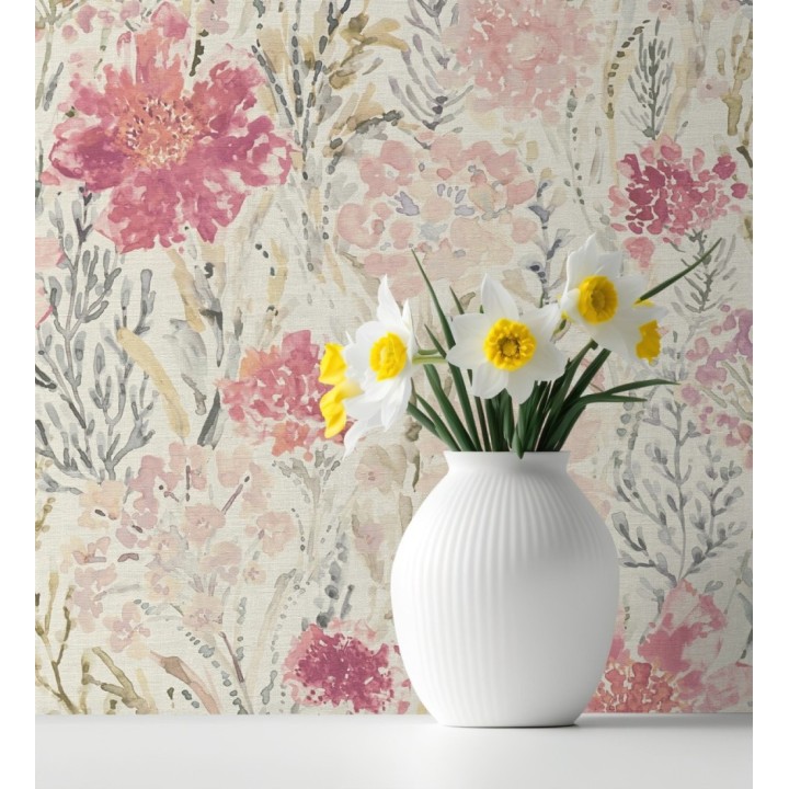 Papel pintado flores silvestres rosa y magenta - Bellerose Atellier 684670