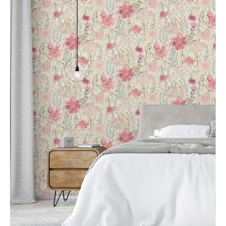 Papel pintado flores silvestres rosa y magenta - Bellerose Atellier 684670