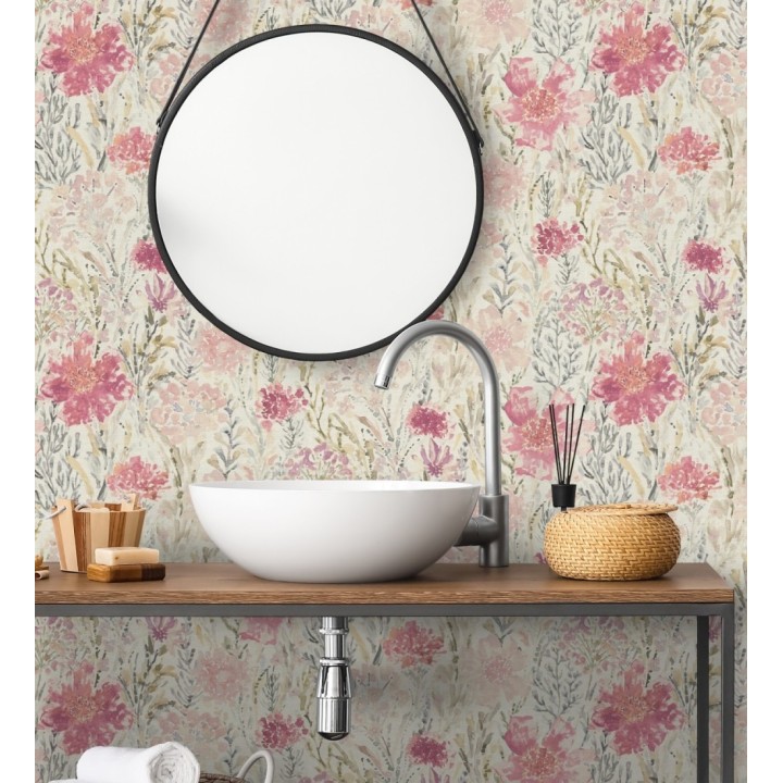 Papel pintado flores silvestres rosa y magenta - Bellerose Atellier 684670