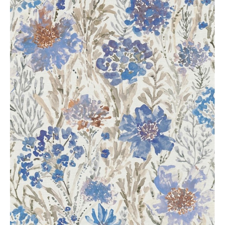 Papel pintado flores silvestres tonos azul añil - Bellerose Atellier 684671