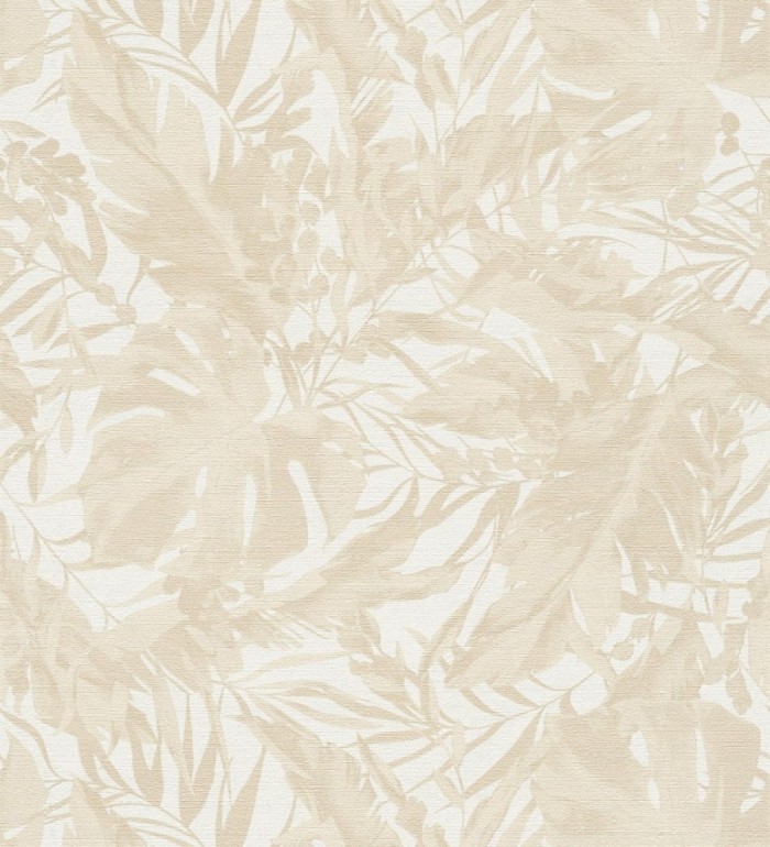 Papel pintado selva beige fondo texturizado blanco - Dorian Jungle 684684