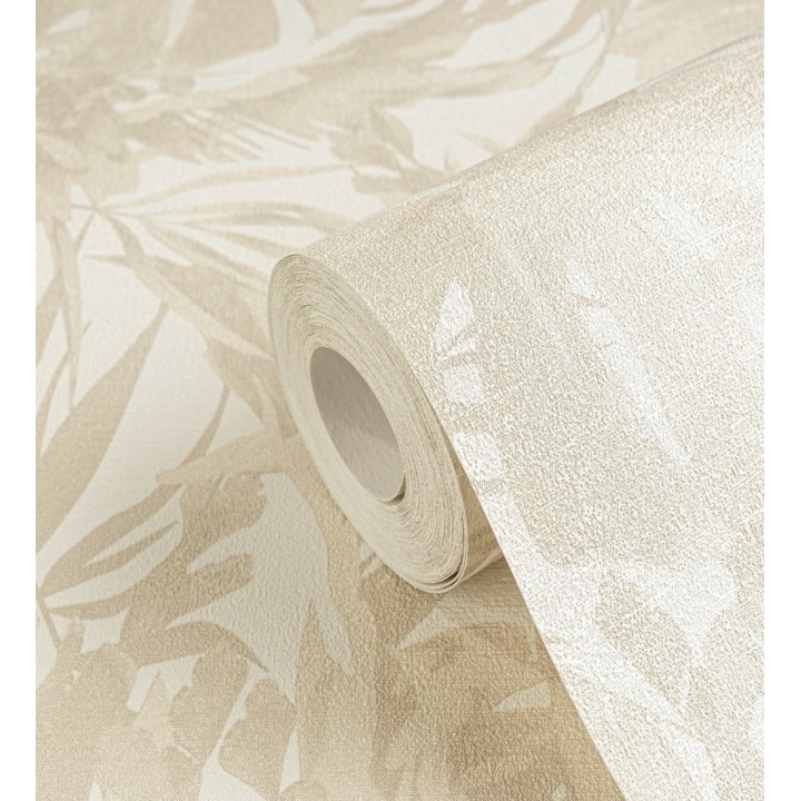 Papel pintado selva beige fondo texturizado blanco - Dorian Jungle 684684