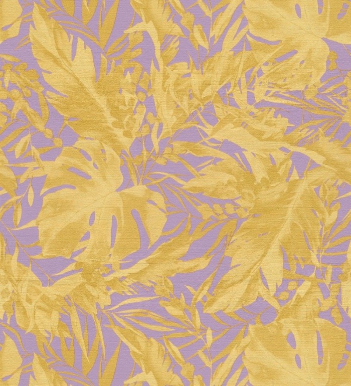 Papel pintado selva dorada fondo texturizado malva - Dorian Jungle 684686