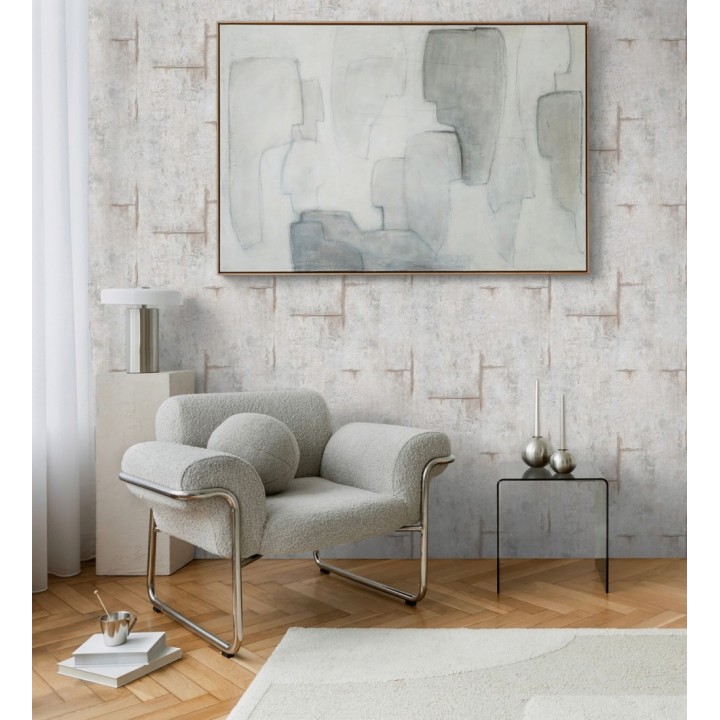 Papel pintado hormigón crudo con marcas de ferralla - Turin Axis 684691