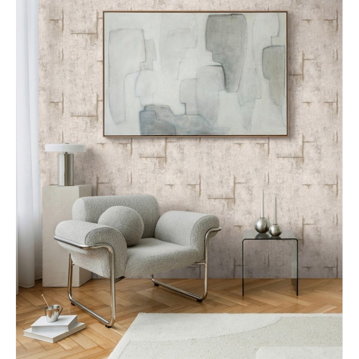 Papel pintado hormigón crudo con marcas de ferralla - Turin Axis 684692