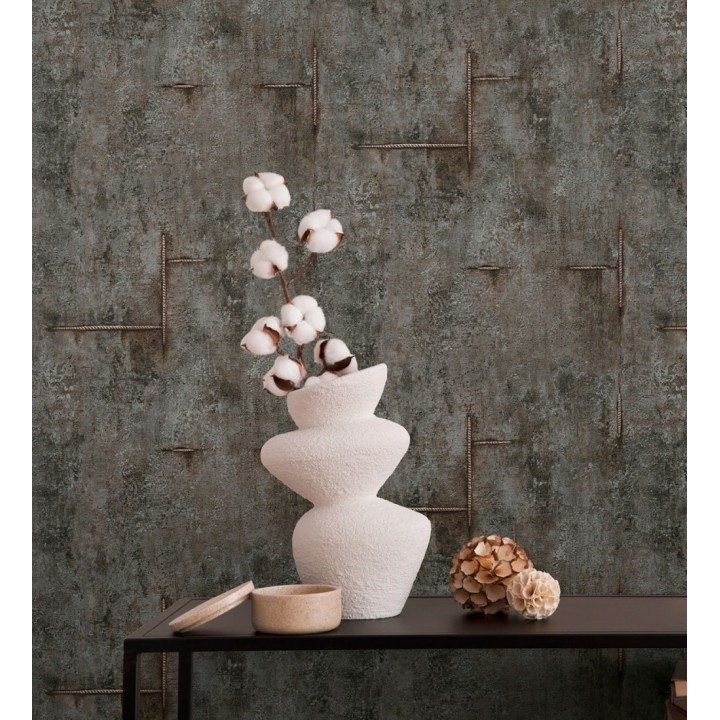 Papel pintado hormigón crudo con marcas de ferralla - Turin Axis 684694