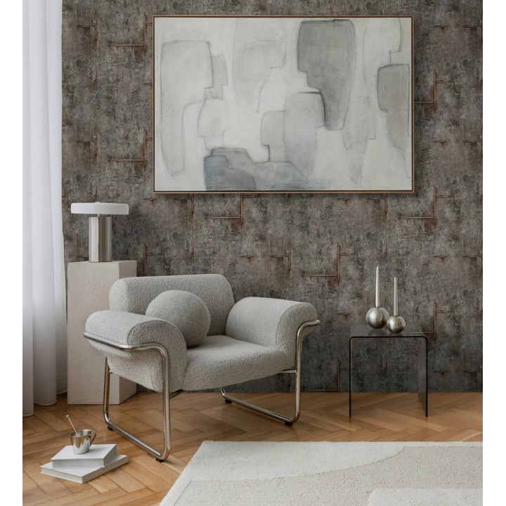 Papel pintado hormigón crudo con marcas de ferralla - Turin Axis 684694