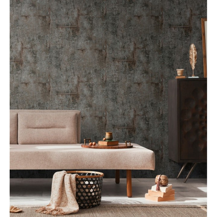 Papel pintado hormigón crudo con marcas de ferralla - Turin Axis 684694