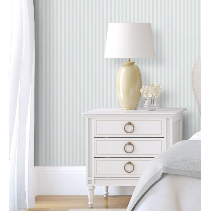 Papel pintado rayas finas infantiles celestes y blancas - Andy Stripes 126594