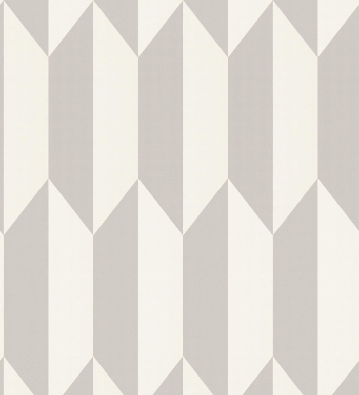 Papel pintado geométrico de prismas metalizados color gris cálido - Rhine Metric 684697