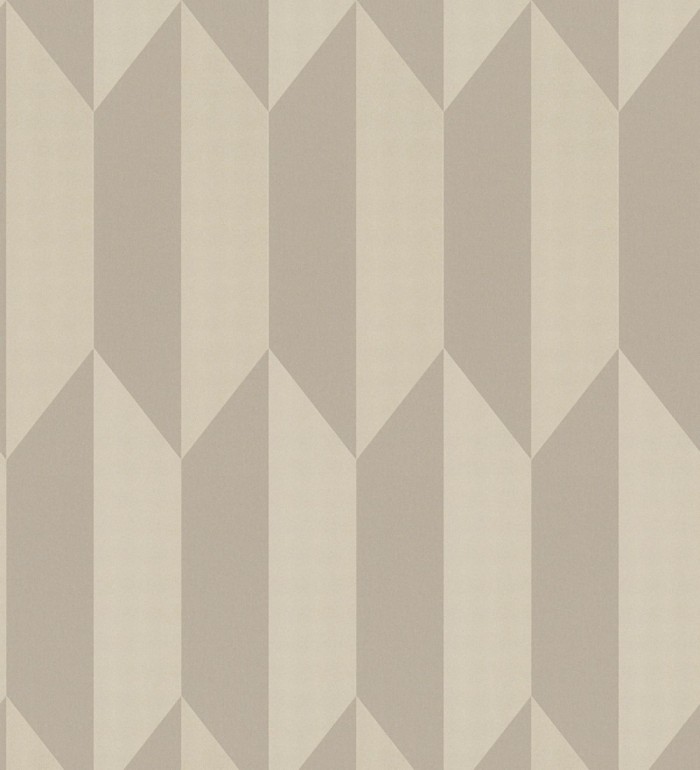 Papel pintado geométrico de prismas metalizados color champagne - Rhine Metric 684699
