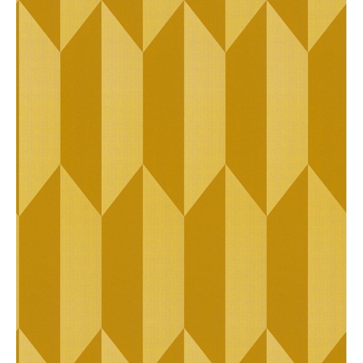 Papel pintado geométrico de prismas metalizados color dorado - Rhine Metric 684700