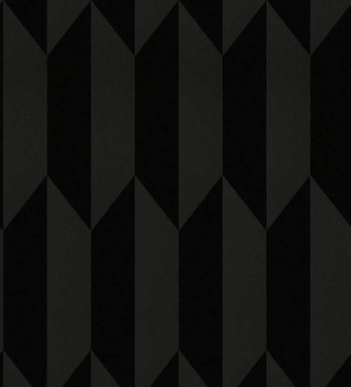 Papel pintado geométrico de prismas metalizados color negro - Rhine Metric 684702