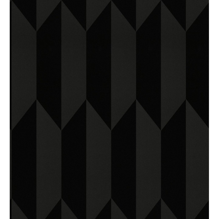 Papel pintado geométrico de prismas metalizados color negro - Rhine Metric 684702
