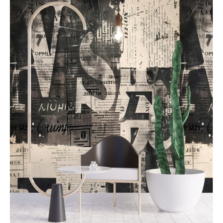 Papel pintado mural estética de prensa clásica con texturas de papel envejecido - Harlem Editorial 684710