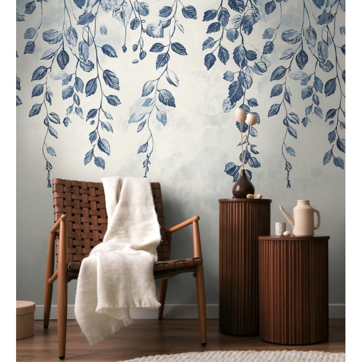 Papel pintado mural textura visual de jardín colgante con aire romántico - Odile Mist 684711