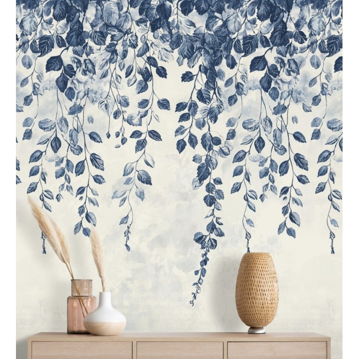 Papel pintado mural textura visual de jardín colgante con aire romántico - Odile Mist 684711