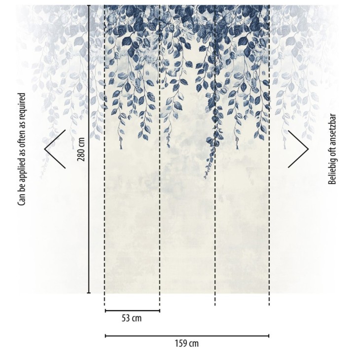 Papel pintado mural textura visual de jardín colgante con aire romántico - Odile Mist 684711