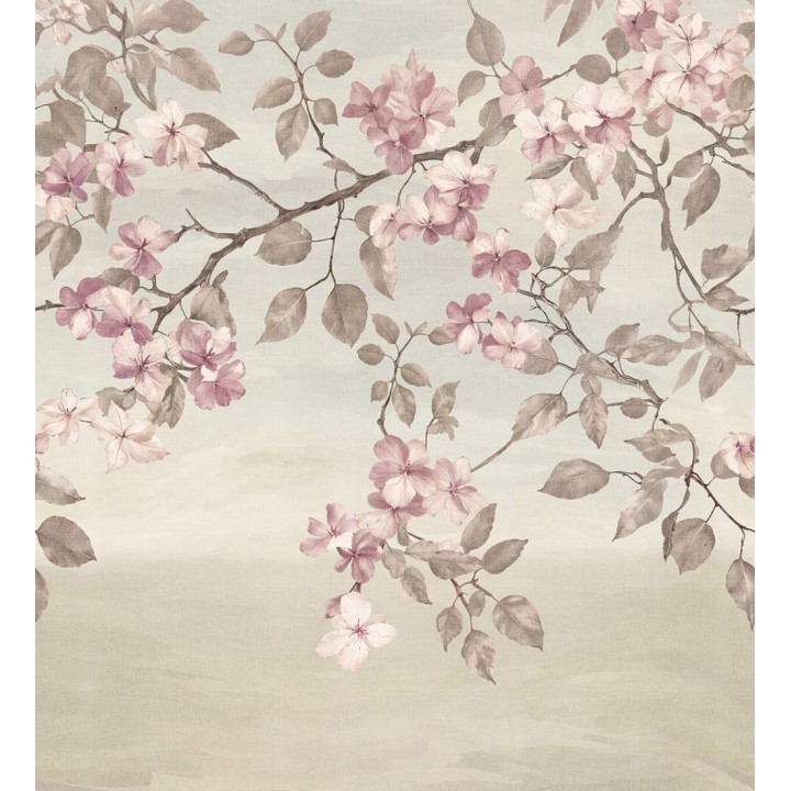 Papel pintado mural diseño botánico romántico con pétalos delicados - Heligan Poise 684713