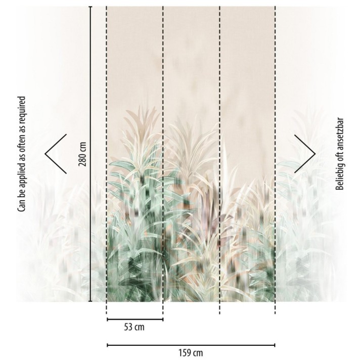 Papel pintado mural de palmeras con efecto difuminado y artístico - Nairobi Palms 684716