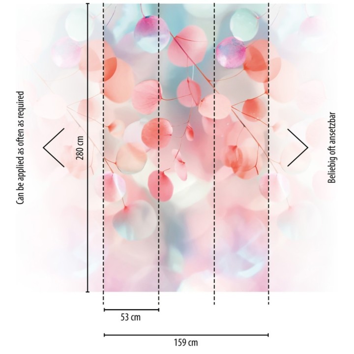 Papel pintado mural estética floral moderna con ramas de eucalipto estilizadas - Osaka Glow 684717
