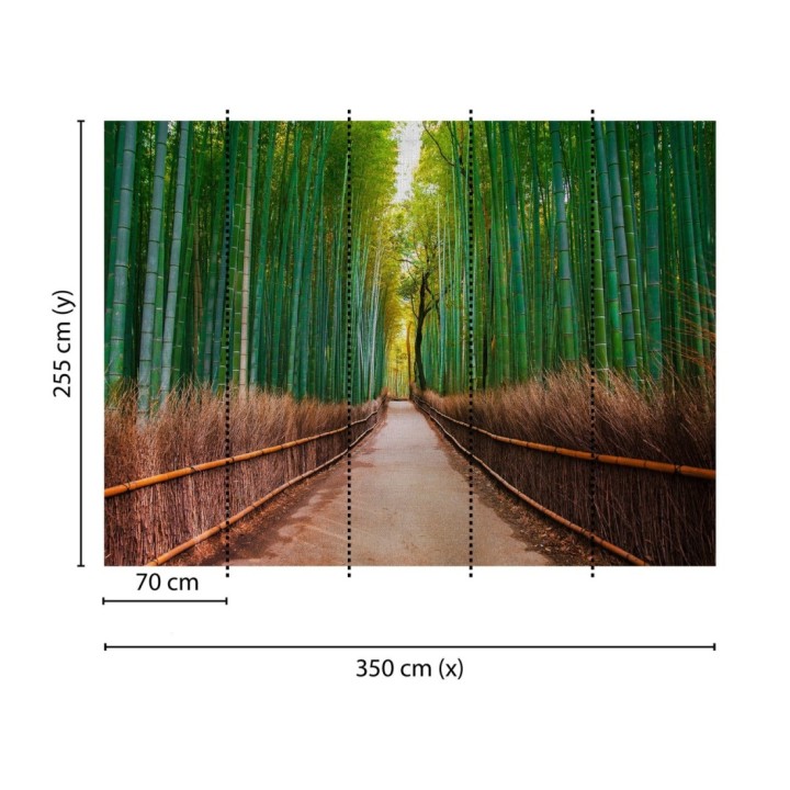 Papel pintado mural bosque de bambú profundo estilo oriental - Odessa Trail 684725